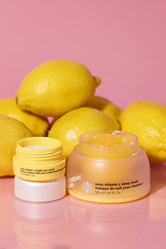 Creme para os Olhos Yuzu Vitamina C Iluminador Amplo Creme Coreano para Olheiras, Rugas e Olhos Inchados – Niacinamida, Cafeína – Hidratação, Anti-Envelhecimento [Brand Name] - Saturday Skin