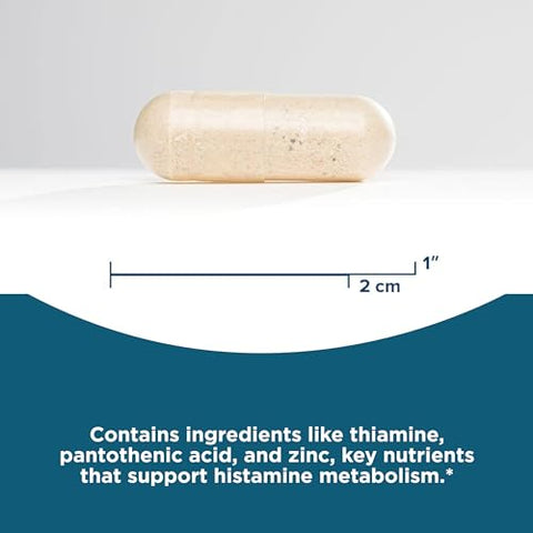 Histamine Nutrients Seeking Health, Antigamente Histamine Block Plus, Suplemento Enzimático DAO para Intolerância Alimentar à Histamina, Suporte para Saúde Gastrointestinal e Digestiva (60 cápsulas)