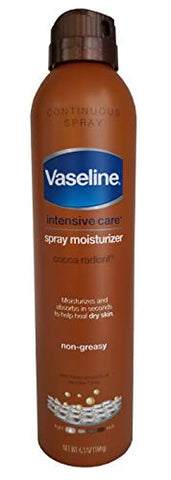 Vaseline Intensive Care Spray Hidratante para Pele Seca Radiante de Cacau Puro 100% – 6,5oz (Pack com 6)