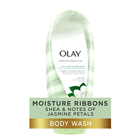 Body Wash Hidratante com Fitas de Shea e Notas de Pétalas de Jasmim, 532 ml, Pack com 4 unidades - Olay
