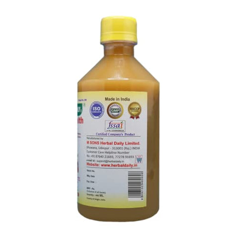 HERBAL DAILY - Heart Health 400 ml – Suporte para Saúde Cardíaca e Redução do Colesterol – Vinagre de Maçã, Suco de Alho, Gengibre, Limão e Mel – 1 Frasco