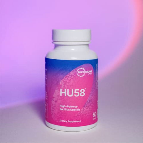 HU58 Bacillus Subtilis Probióticos para Mulheres e Homens – Probiótico de Esporos de Alta Potência para Saúde Digestiva - Microbiome Labs