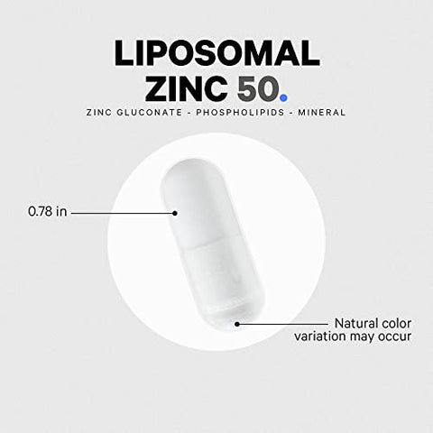 Liposomal Zinc – Suplemento de Zinco 50 mg – 3 Meses de Fornecimento – Entrega Lipossomal – Matriz de Entrega Lipossomal – Vegano - Codeage