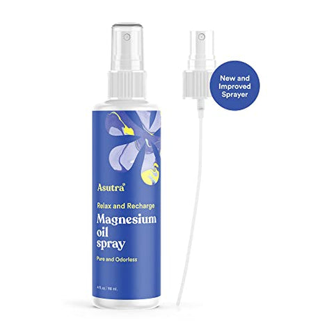 Spray de Magnésio, 118 ml (Pacote com 2) – Magnésio Tópico, Absorção Rápida, Puro, Inodoro e Não Oleoso, Magnésio Derivado do Leito Marinho de Zechstein - ASUTRA