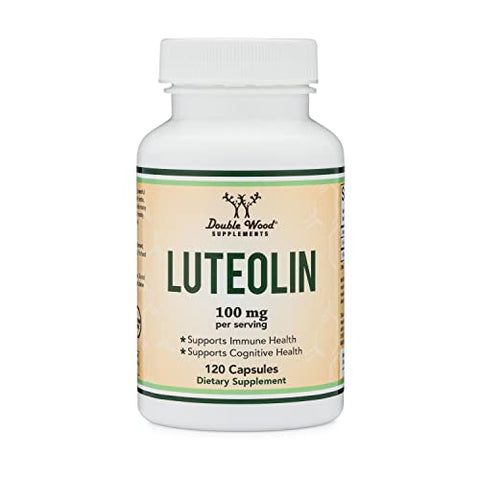 Luteolin 100mg – 120 Cápsulas, Livre de Glúten – Potentes Polifenóis Flavonoides para Suporte Cerebral e Cardiovascular - Double Wood Supplements