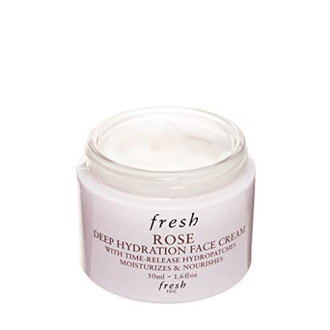 Creme facial hidratante profundo Fresh Rose – pele normal a seca, 1,6 onças (45g)