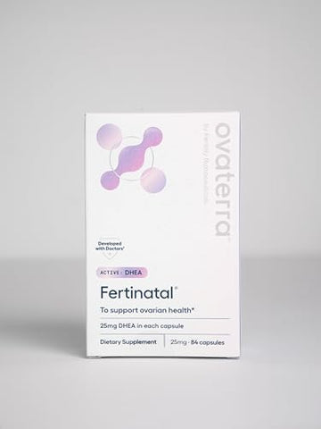 Fertinatal - Suplemento Micronizado de DHEA para Mulheres, Cápsulas Naturais de DHEA 25mg, Suplementos de Fertilidade para Mulheres (84 Cápsulas – Fornecimento de 28 Dias)