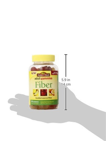 Adult Gummies Fiber – Embalagem com 90 Unidades (2 Pacotes) – Alta Fibra, Saboroso e Saudável - Nature Made