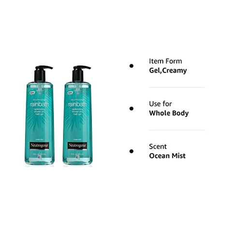 Rainbath Gel de Banho e Chuveiro Reabastecedor, Brisa do Oceano, 473 ml (Pack com 2) - Neutrogena