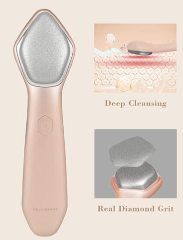 Máquina de Microdermoabrasão Pro, Grande Ferramenta de Varinha de Microdermoabrasão Elétrica com Diamante, 3 Níveis de Frequência para Esfoliação Facial e Corporal – Cuidados com a Pele (Rosa) - NEWDERMO