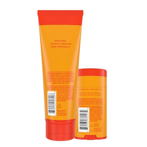 Smooth Solid Stick (75g) Sabonete Líquido Acidificado (250ml) – Comprovado Clinicamente para Bloquear Odor o Dia Todo – Seguro para Todo o Corpo, Axilas, Pacotes e Pés (Couro de Bourbon) - Mando