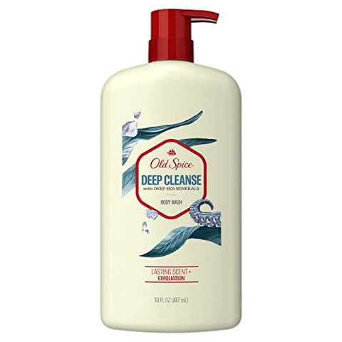 Gel de Banho para Homens Limpeza Profunda com Minerais do Mar Profundo, 30 ml (Pacote com 4) - Old Spice