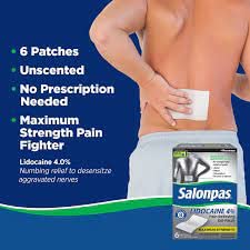 LIDOCAINE Gel Patch – Alívio Máximo da Dor (2 Pacotes com 15 Adesivos) – Marca Salonpas - Salonpas