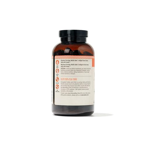 CLA 1300 – Suplemento de CLA com 95% de Ácido Linoleico Conjugado Ativo para Mulheres e Homens, Não Estimulante, Auxilia na Perda de Peso - NatureWise
