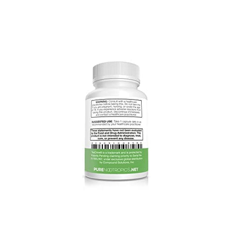 Pure Nootropics - Theacrine (TeaCrine) 100 mg Cápsulas Vegetais | 90 Unidades | Suplemento Energético Não Viciante | Alternativa à Cafeína | Estimulante para Melhorar o Foco, Motivação e Desempenho Mental e Físico