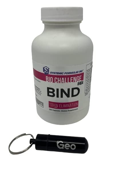 GEOMETAL - Systemic Formulas #404 Bind 120 Cápsulas, Carvão Ativado Poderoso para Limpeza e Saúde Ótima