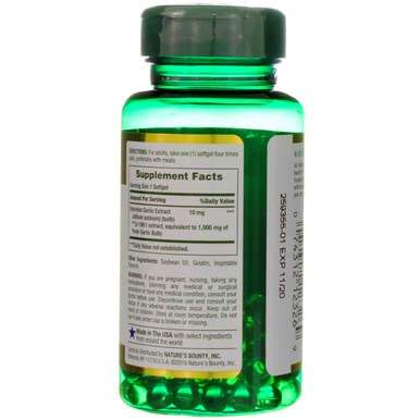 Nature's Bounty - Nature’s Bounty Extrato de Alho 1000 mg, 100 Cápsulas Softgels de Liberação Rápida (Pacote com 6) – Compre Agora!