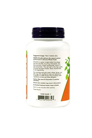 NOW Foods - Chlorella 1000mg 120 Comprimidos (Pacote com 2) – Marca Chlorella, Alta Qualidade