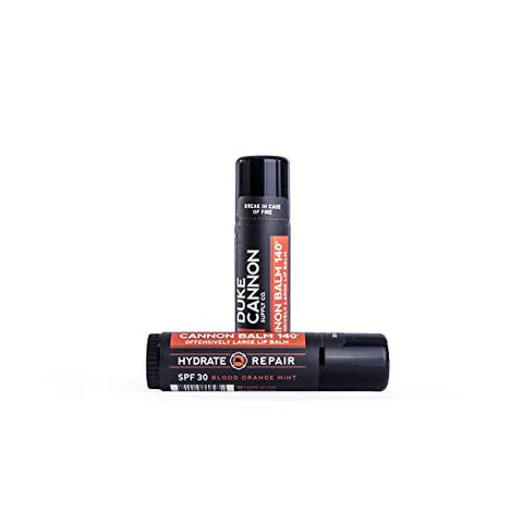 Protetor Labial Tático Cannon Balm 140 para Homens (Laranja Sanguínea Mentolada) Multi-Pack – Desempenho Superior, Resistente, FPS 30, Bálsamo Grande para Trabalhadores Incansáveis - Duke Cannon Supply Co.