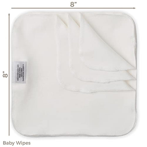 Nora's Nursery - Nora’s Nursery – Lenços Reutilizáveis para Bebê, Lenços de Pano Laváveis, 25 Folhas em um Pacote de Lenços de Pano para Bebê, Lenços Reutilizáveis 100% Algodão