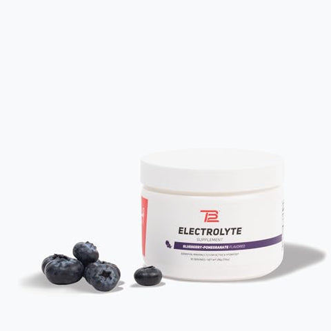 Pó de Suplemento de Eletrólitos em Pó para Hidratação Rápida por Tom Brady – Mirtilo Romã, 30 Porções. Natural, Fácil de Misturar. Baixo Açúcar, Baixa Caloria, Vegano. Livre de - TB12