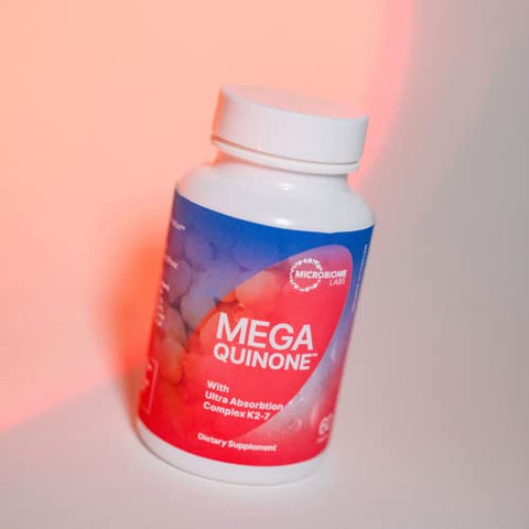 MegaQuinone – Suplemento de Vitamina K com Vitamina K2 MK7 e Vitamina K1 – com Magnésio Quelado e Zinco para Melhor Absorção (60 Cápsulas) - Microbiome Labs