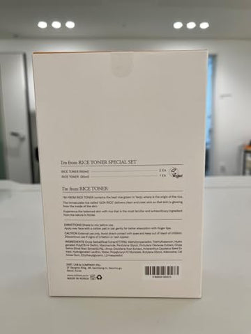 I'm from - I’m From Rice Toner Set Especial 330 ml, Edição Limitada, Hidratante para Pele Seca, Vegano, Livre de Álcool, Sem Fragrância, Aprovado pela Peta, Toner K Beauty, Conjunto de Presente para Mulheres