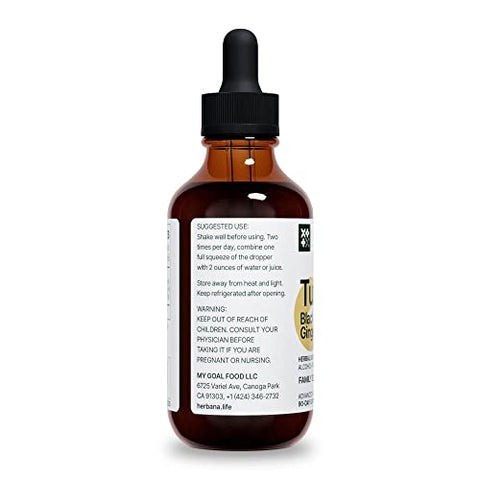HERBANA MANUFACTURING - Extrato Líquido 3 em 1 de Cúrcuma – Curcumina 30ml (g) | Marca: Turmeric