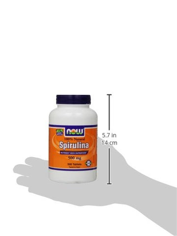 NOW Foods - NOW Spirulina 500 mg – 500 Comprimidos | Energia Natural e Nutrição | Marca NOW