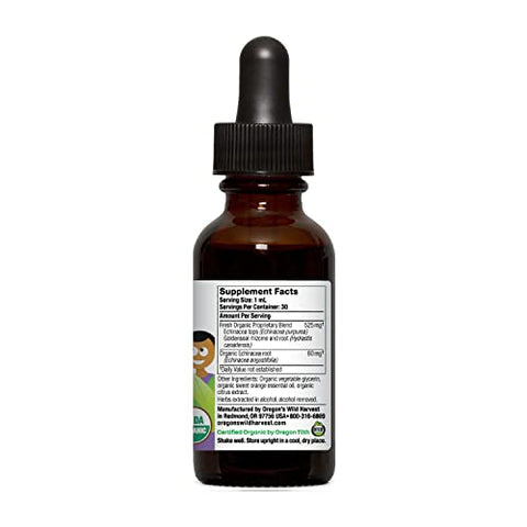 Oregon's Wild Harvest - Oregon’s Wild Harvest Echinacea Goldenseal Laranja Orgânico para Crianças, 1 fl oz (30 ml)