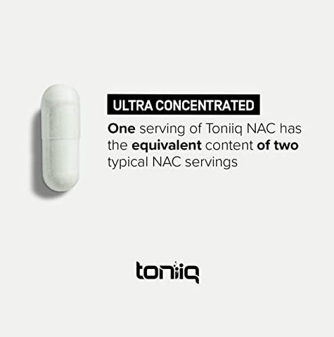 1300mg NAC – 4 Meses de Fornecimento – Pureza Testada Mín. 98%% – Suplemento de Cisteína NAC de Alta Potência e Bioacessibilidade – 240 Cápsulas Vegetarianas de N Acetil Cisteína – Testado em Laboratório TQ - Toniiq