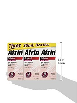 Original Spray Descongestionante Nasal 12 Horas – 3 frascos, 30 mL cada. Total 90 mL - Afrin