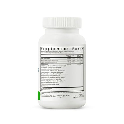 Nutrientes para o Estresse, anteriormente Nutrientes Adrenais, Suplemento de Suporte Adrenal, Regulação Saudável do Cortisol e Suporte Normal à Resposta ao Estresse (90 cápsulas) - Seeking Health