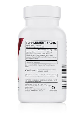 BELDT Labs - Skald Energy Support: Aumente sua energia com suporte de qualidade – 60 cápsulas de 500mg