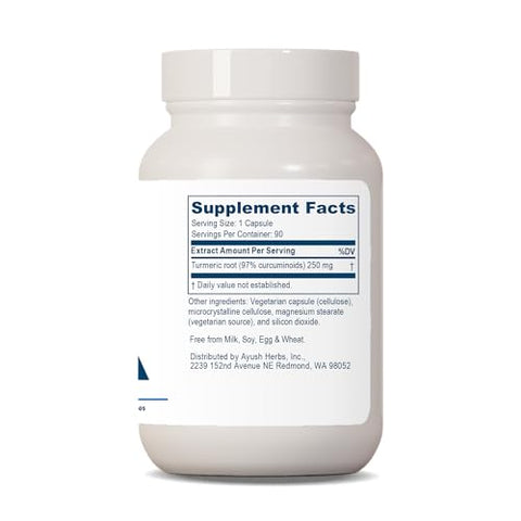 Curcumin 97%% – Suplemento Herbal de Cúrcuma para Suporte Integral ao Corpo, 90 Cápsulas - Ayush Herbs
