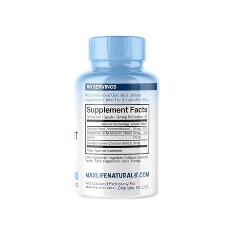 MAXLIFE NATURALS - Neuro NACET – N-Acetil Cisteína Etil Éster – 20x Mais Bioacessível Que NAC 1000mg – Aumento de Glutationa 10x Maior Que Glutationa Lipossomal – Etil Éster de NAC com Glicina – Produto de Alta Qualidade