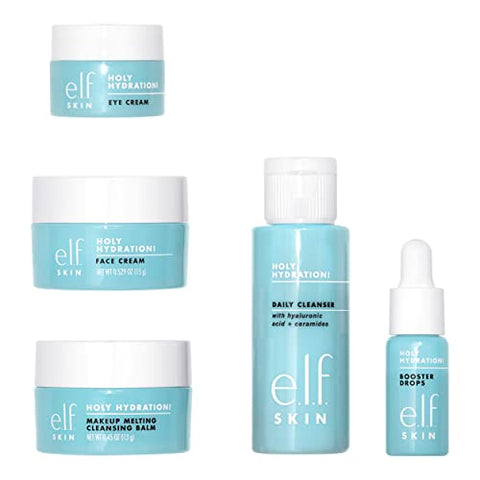 Kit Mini de Skincare e.l.f. SKIN Hydrated Ever After: Limpeza, Demaquilante e Hidratante – 100ml