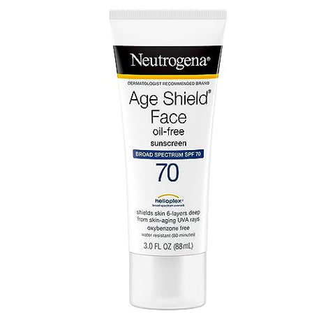 Protetor Solar Neutrogena Age Shield FPS 70, Livre de Óleo, Hidratante Não Comedogênico para Prevenir Sinais de Envelhecimento, 90 ml (Pack…)