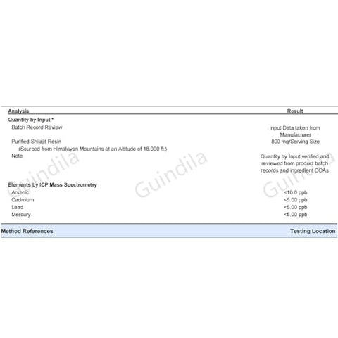 Guindila - Shilajit Puro do Himalaia – Suplemento 800mg com Máxima Potência e 85 Minerais Traços – Orgânico e Original do Himalaia