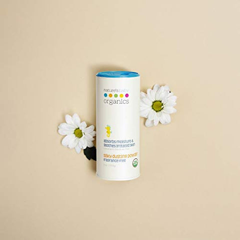 Nature's Baby Organics - Nature’s Baby Organics Pó de Bebê Orgânico Sem Milho/Talco, com Aloe Vera, Suave e Gentil, 100% Orgânico, Hipoalergênico, Sem Fragrância, 4g Cada, 2 Pacotes