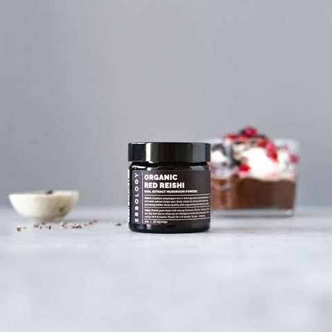 Reishi Orgânico em Pó Dual Extract 30 Porções – 18% Beta-glucanos – Suporte à Imunidade – Ganoderma Lucidum – Lote Pequeno – Cultivado de Forma Sustentável na Europa – Vegano – Não-OGM - Erbology