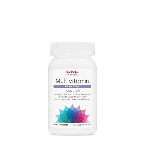 Fórmula Multivitamínica Pré-Natal para Mulheres com Ferro | Suporta a Gravidez e o Desenvolvimento Saudável do Bebê | Nutrientes Essenciais Ácido Fólico, Zinco, Cálcio e Vitaminas B | 120 Comprimidos - GNC