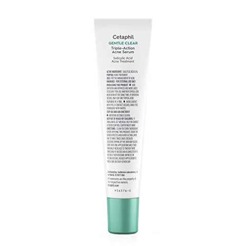 Gentle Clear Tratamento Triplo para Acne com Ácido Salicílico, Trata e Previne Acne, Ideal para Marcas Pós-Acne, para Todos os Tipos de Pele, 30ml (Embalagem Pode Variar) - Cetaphil