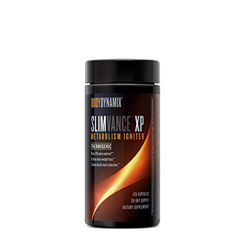 BodyDynamix - Slimvance XP – Suplemento Termogênico para Perda de Peso e Queima de Gordura | Fórmula para Aumento de Energia e Metabolismo | 120 Cápsulas