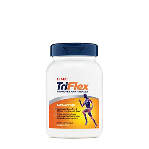 TriFlex Fast-Acting | Melhora o Conforto e Rigidez das Articulações, Doses Clínicas de Glucosamina/Condroitina e Boswellia- Mais Cúrcuma | 120 Cápsulas - GNC