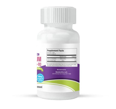 Comprimidos Revestidos de Citrato de Cálcio (600mg) e D3 para Fácil Ingestão (Suprimento de 30 Dias) - BariatricPal