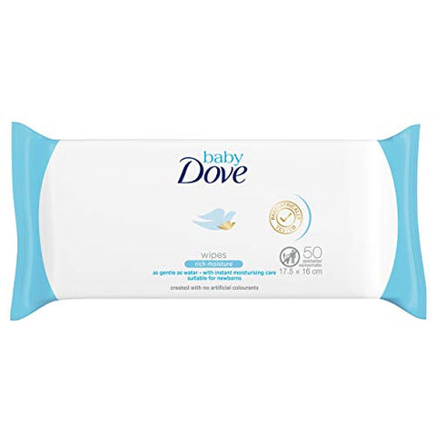 Baby Dove - Dove Lenços Umedecidos para Bebês Rich Moisture, 50 Unidades (Pacote com 6) – Hidratação Intensa