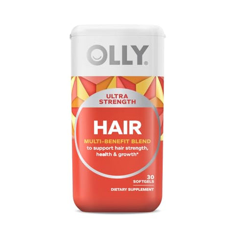 Hair and Energy Vitamin Bundles – Cápsulas Ultra Fortes para Cabelos com Biotina, Queratina, Vitamina D, B12 e Gomas Energéticas Diárias com B12, CoQ10, Goji Berry – 30 e 60 Unidades - OLLY