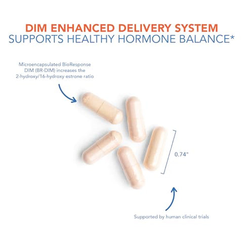 DIM Enhanced Delivery System – Equilíbrio Hormonal para Mulheres, Metabolismo Saudável de Estrogênio, Suporte para TPM, Vegetariano – 60 cápsulas - Allergy Research Group