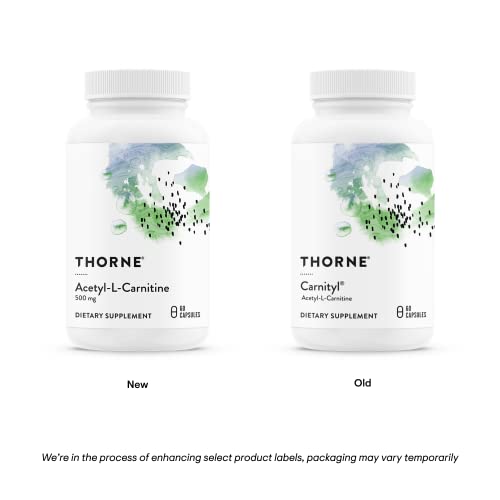 Acetyl-L-Carnitine 500 mg – Suporte para a Função Cerebral e Sensações Nervosas Saudáveis nas Mãos e Pés – Sem Glúten, Sem Soja, Sem Laticínios – 60 Cápsulas - THORNE